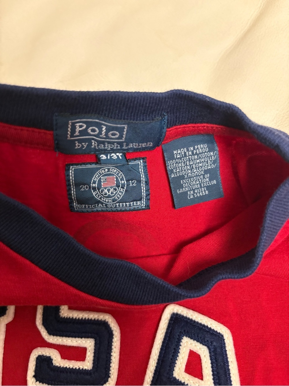 SET of 2 Polo Ralph Lauren sz 3T Short Sleeve Tshirt 2012 Olympics USA Red Blue - Picture 4 of 15